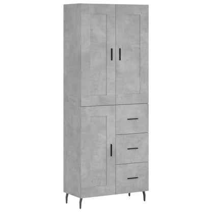 vidaXL Highboard Concrete Grey 69,5x34x180 cm Engineered Wood