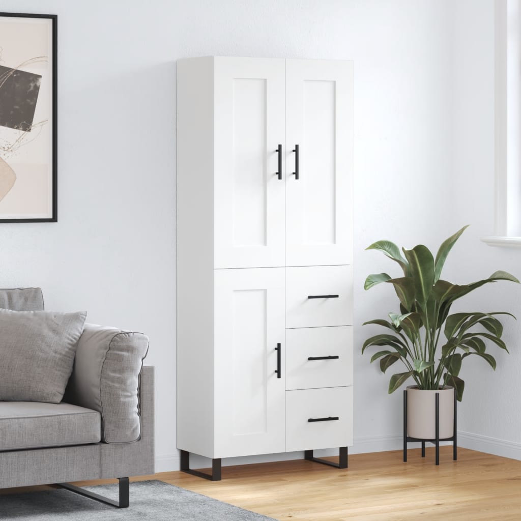 vidaXL Highboard White 69,5x34x180 cm Engineered Wood