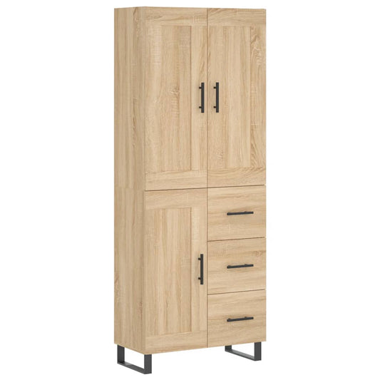 vidaXL Highboard Sonoma Oak 69,5x34x180 cm Engineered Wood