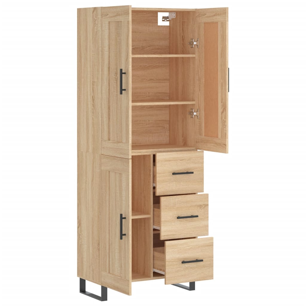 vidaXL Highboard Sonoma Oak 69,5x34x180 cm Engineered Wood