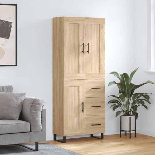 vidaXL Highboard Sonoma Oak 69,5x34x180 cm Engineered Wood