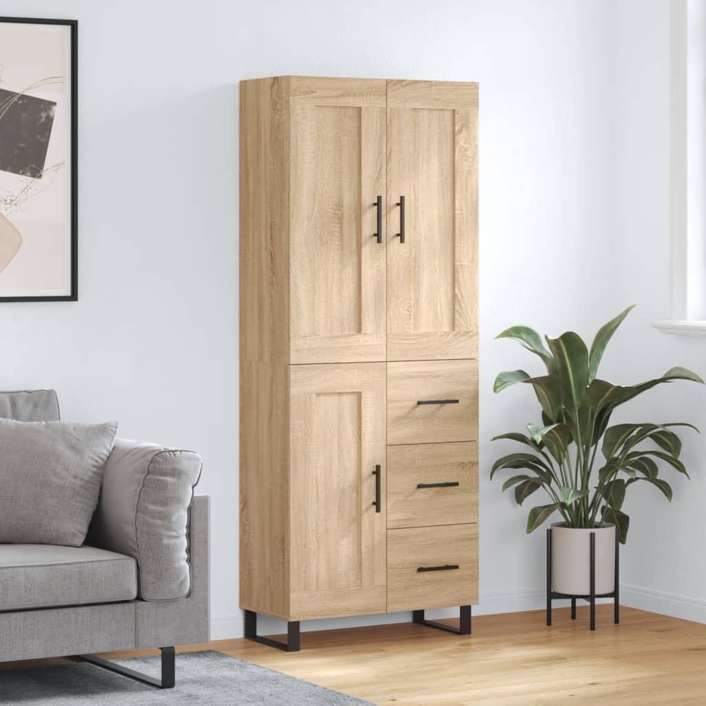 vidaXL Highboard Sonoma Oak 69,5x34x180 cm Engineered Wood