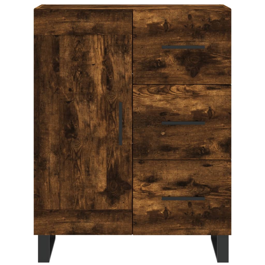vidaXL Highboard Smoked Oak 69.5x34x180 cm Engineered Wood