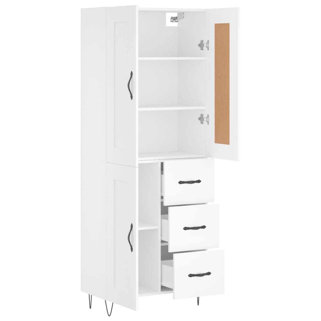 vidaXL Highboard White 69.5x34x180 cm Engineered Wood