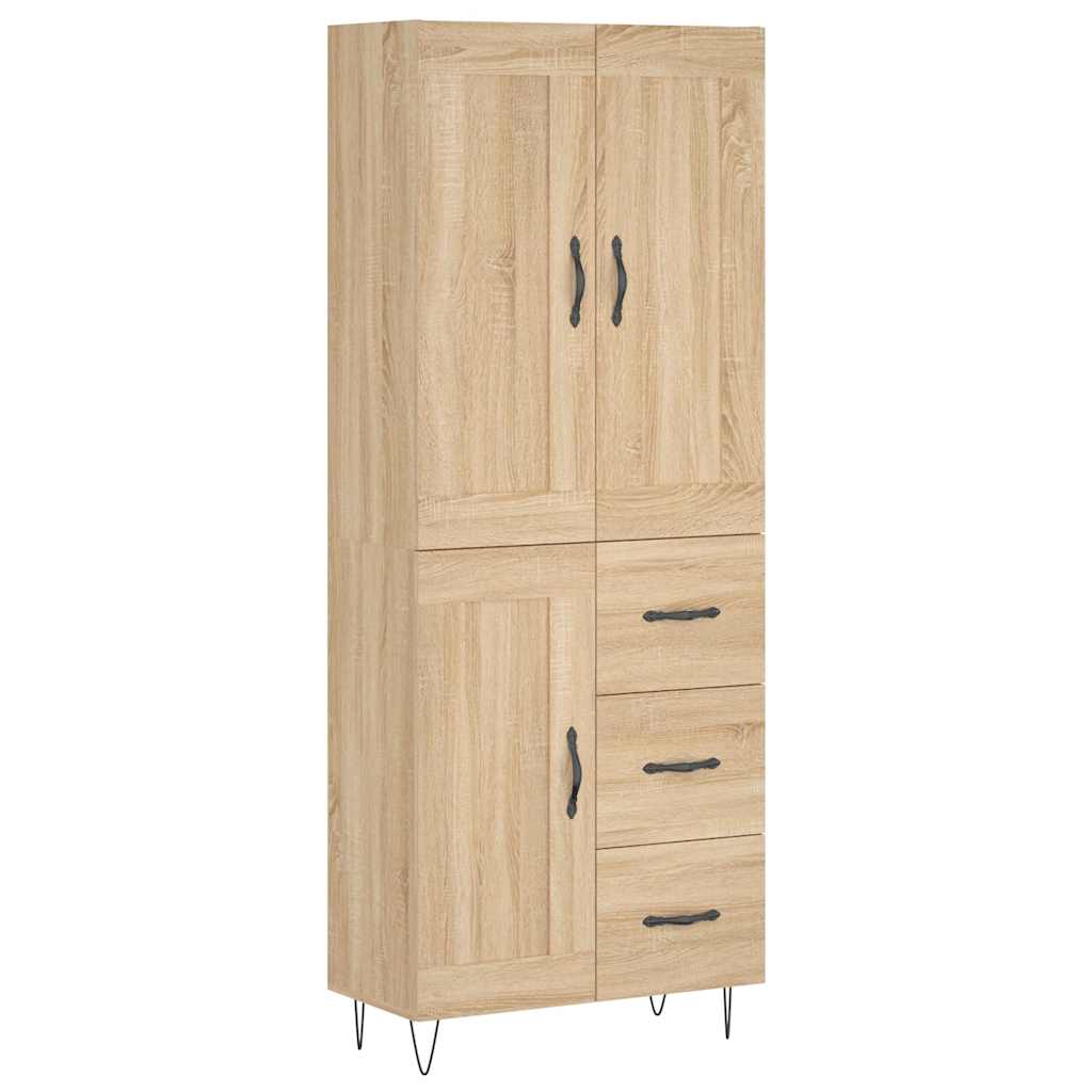 vidaXL Highboard Sonoma Oak 69,5x34x180 cm Engineered Wood