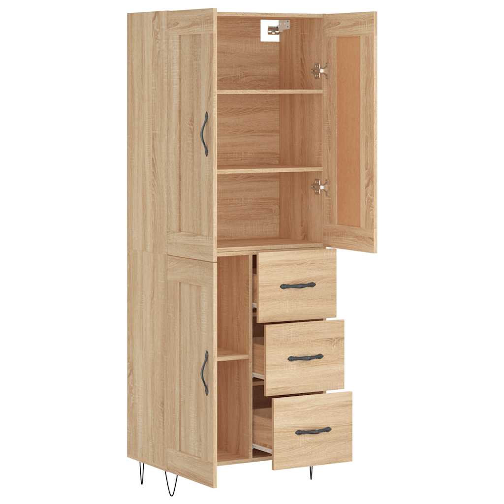 vidaXL Highboard Sonoma Oak 69,5x34x180 cm Engineered Wood
