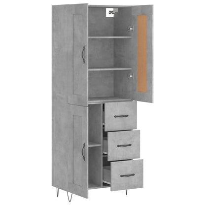 vidaXL Highboard Concrete Grey 69,5x34x180 cm Engineered Wood