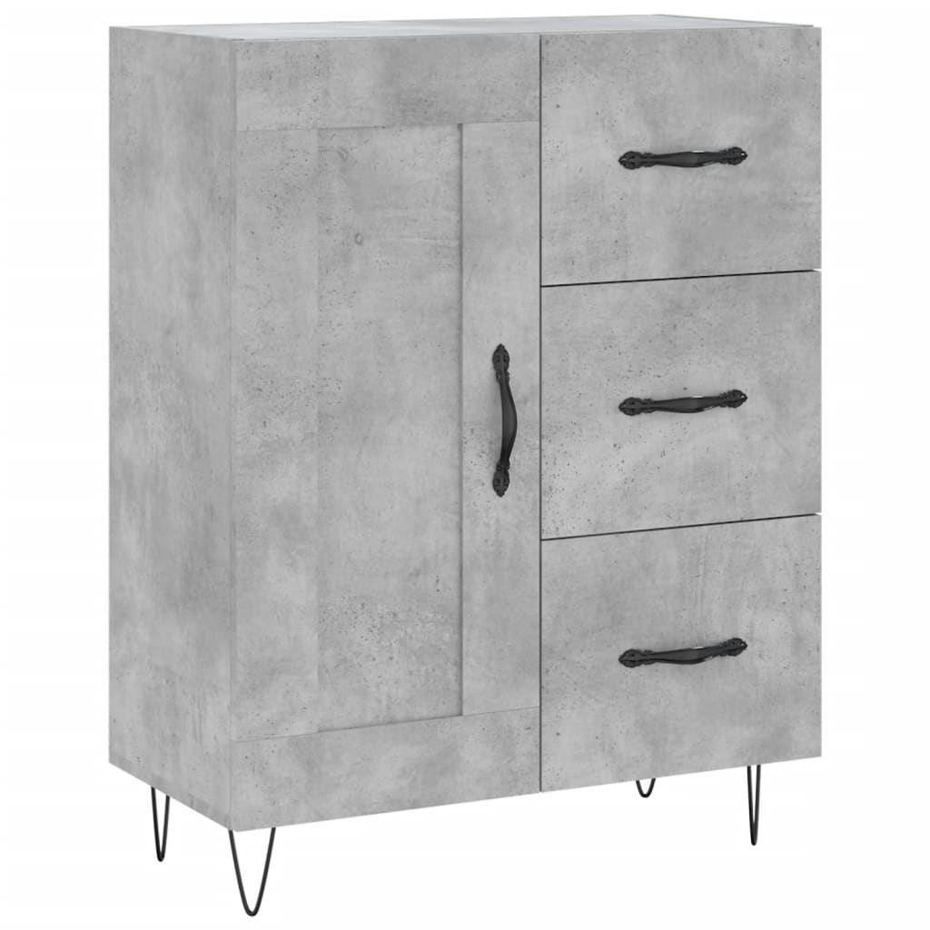 vidaXL Highboard Concrete Grey 69.5x34x180 cm Engineered Wood