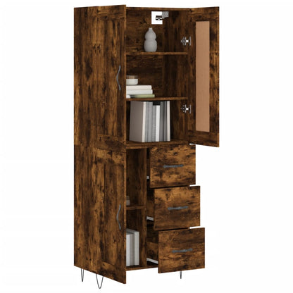 vidaXL Highboard Smoked Oak 69,5x34x180 cm Engineered Wood