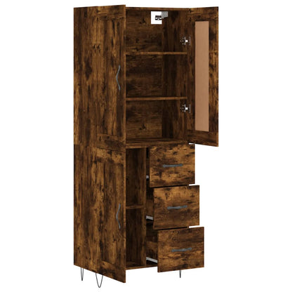 vidaXL Highboard Smoked Oak 69,5x34x180 cm Engineered Wood