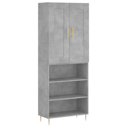 vidaXL Highboard Concrete Grey 69.5x34x180 cm Engineered Wood