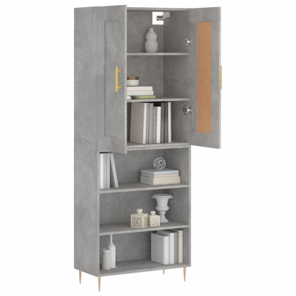 vidaXL Highboard Concrete Grey 69,5x34x180 cm Engineered Wood
