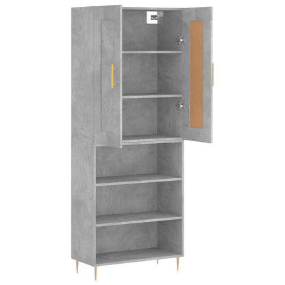 vidaXL Highboard Concrete Grey 69,5x34x180 cm Engineered Wood