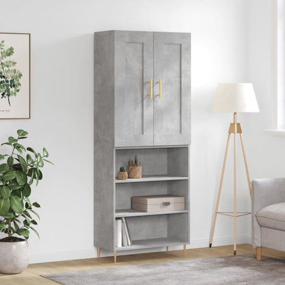 vidaXL Highboard Concrete Grey 69,5x34x180 cm Engineered Wood