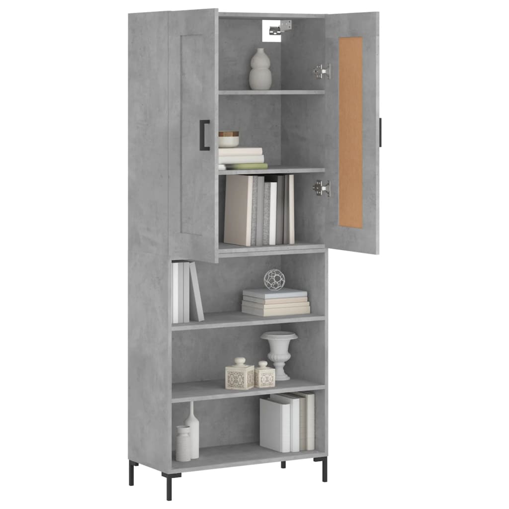 vidaXL Highboard Concrete Grey 69,5x34x180 cm Engineered Wood