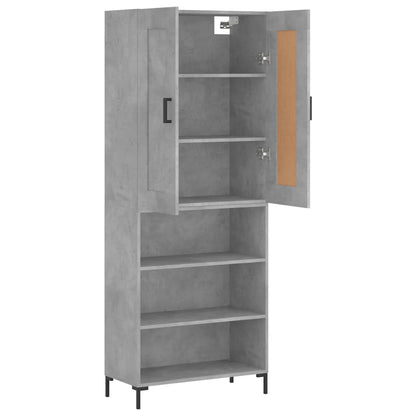 vidaXL Highboard Concrete Grey 69,5x34x180 cm Engineered Wood