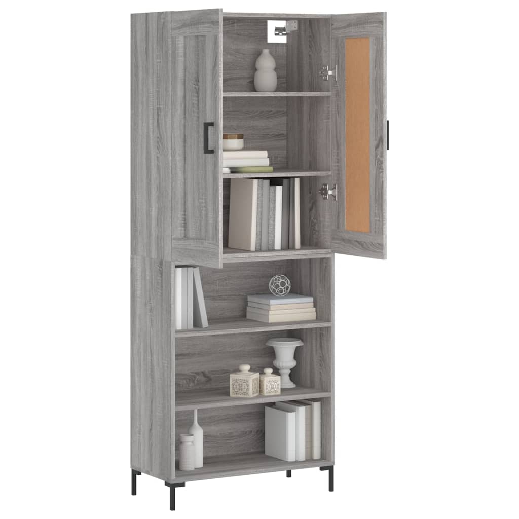 vidaXL Highboard Grey Sonoma 69,5x34x180 cm Engineered Wood