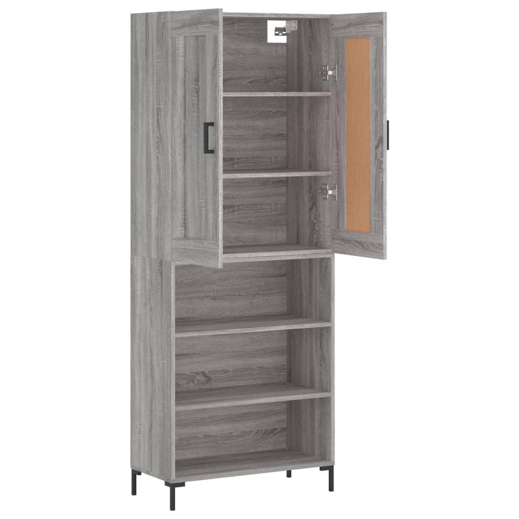 vidaXL Highboard Grey Sonoma 69,5x34x180 cm Engineered Wood