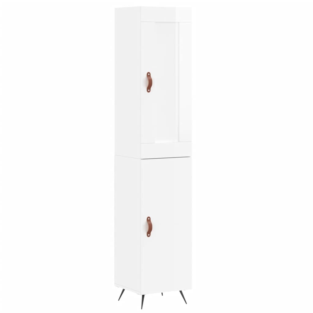 vidaXL Highboard High Gloss White 34.5x34x180 cm Engineered Wood