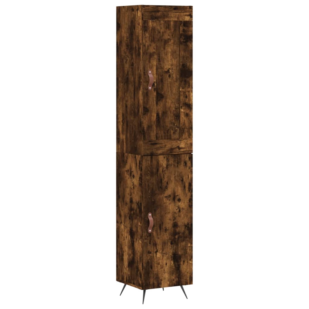 vidaXL Highboard Smoked Oak 34,5x34x180 cm Engineered Wood