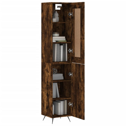 vidaXL Highboard Smoked Oak 34.5x34x180 cm Engineered Wood