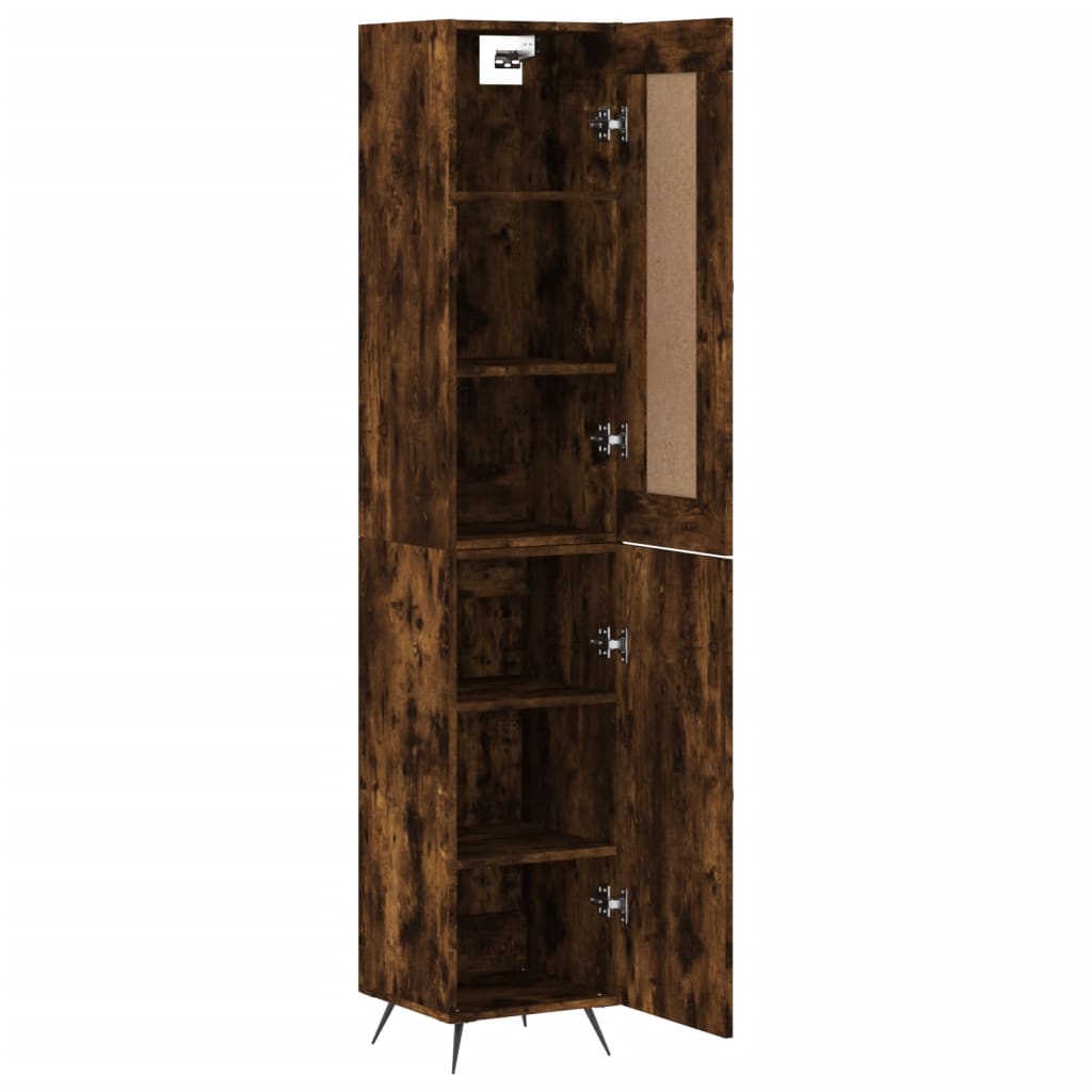 vidaXL Highboard Smoked Oak 34,5x34x180 cm Engineered Wood