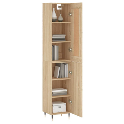 vidaXL Highboard Sonoma Oak 34.5x34x180 cm Engineered Wood