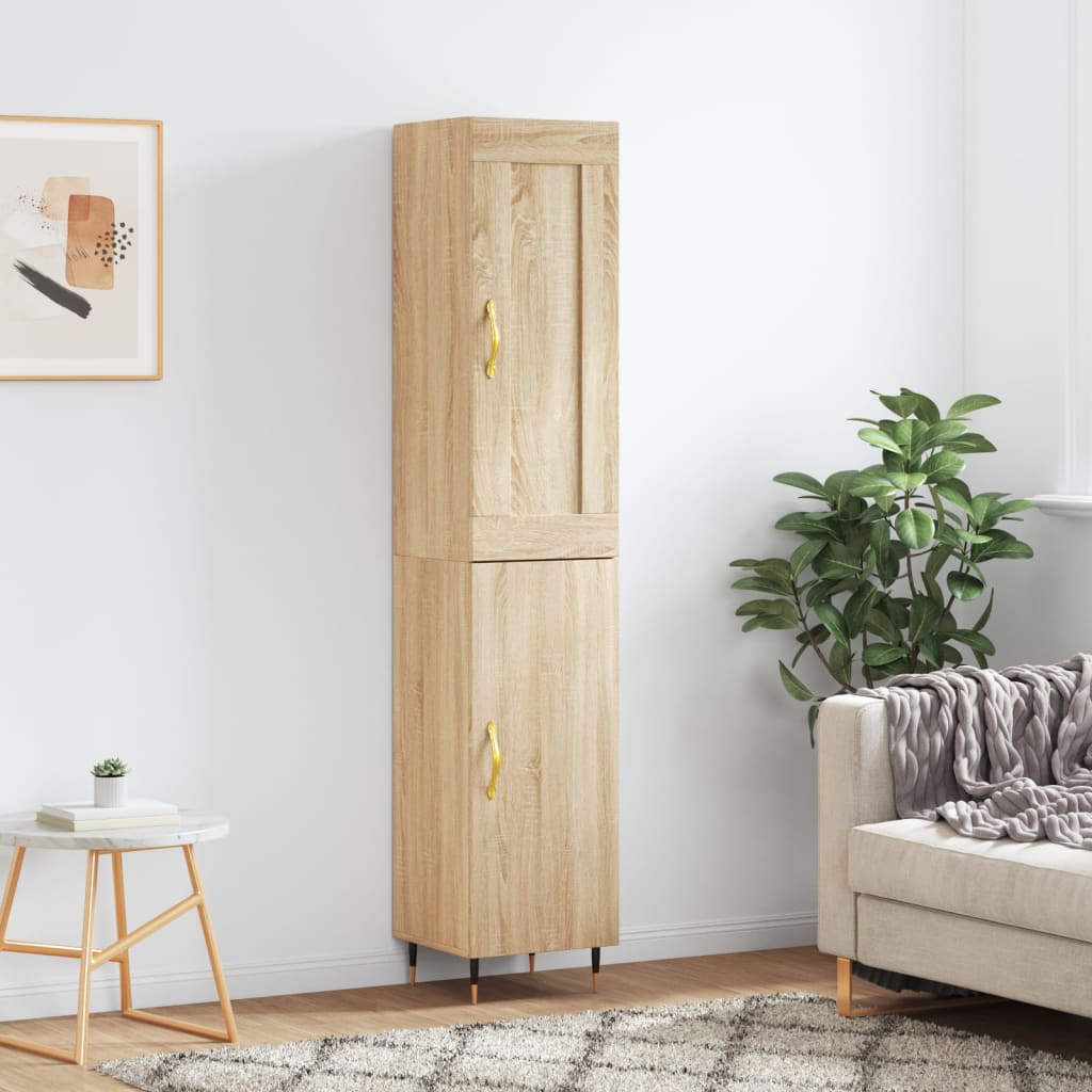 vidaXL Highboard Sonoma Oak 34.5x34x180 cm Engineered Wood