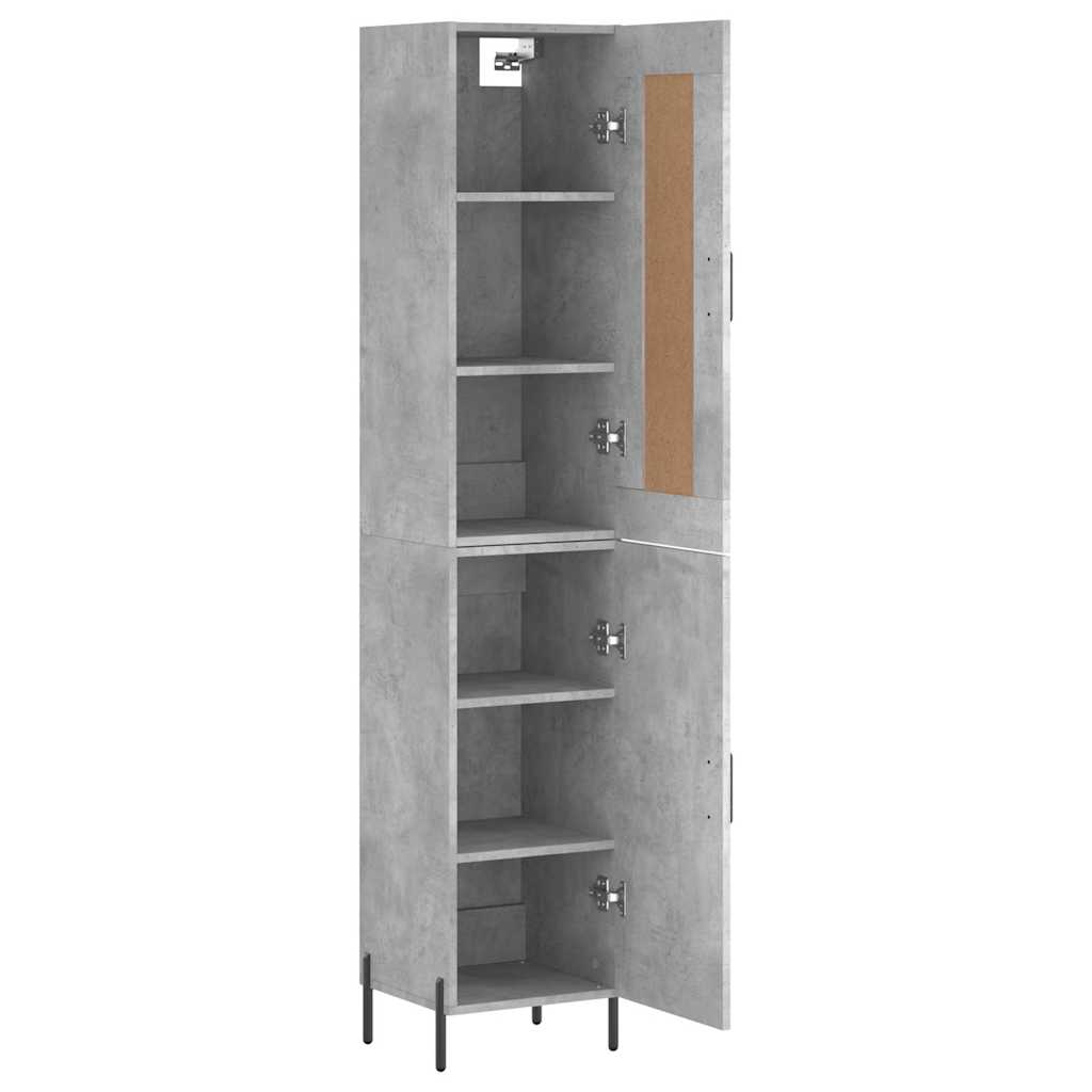 vidaXL Highboard Concrete Grey 34,5x34x180 cm Engineered Wood
