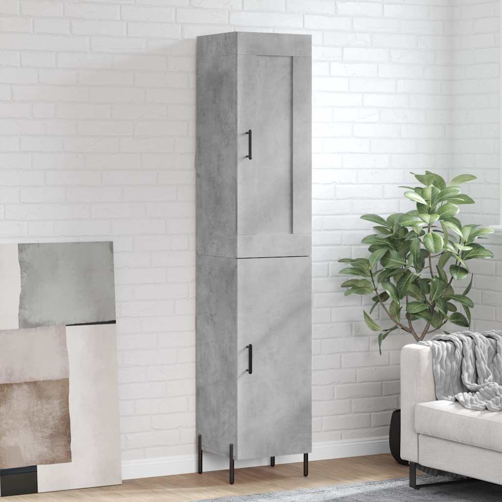 vidaXL Highboard Concrete Grey 34,5x34x180 cm Engineered Wood
