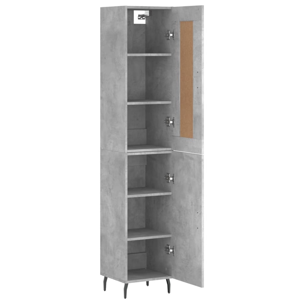 vidaXL Highboard Concrete Grey 34,5x34x180 cm Engineered Wood