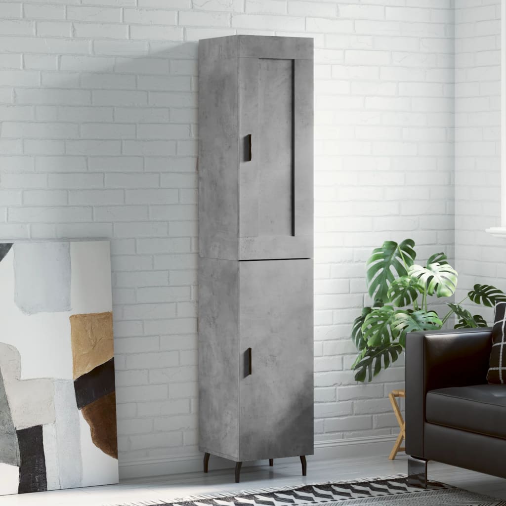 vidaXL Highboard Concrete Grey 34,5x34x180 cm Engineered Wood