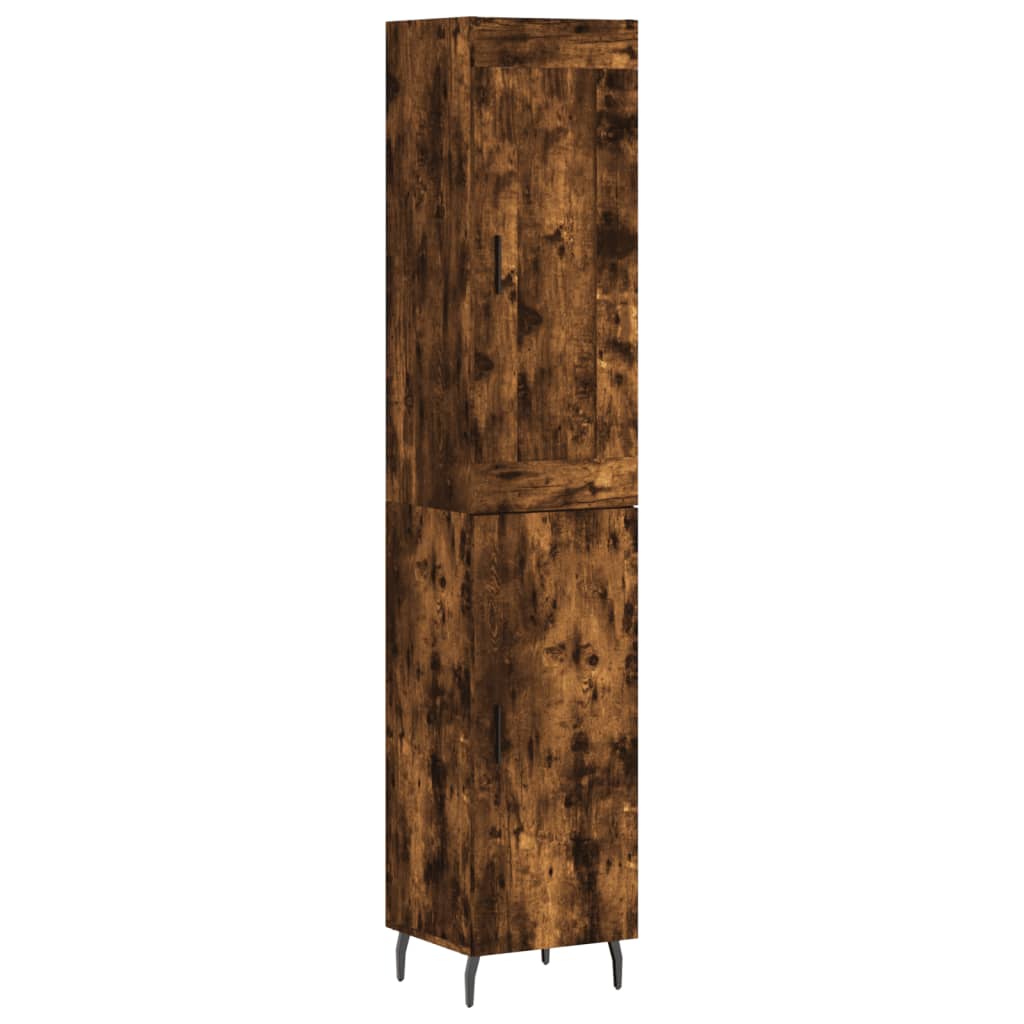 vidaXL Highboard Smoked Oak 34.5x34x180 cm Engineered Wood