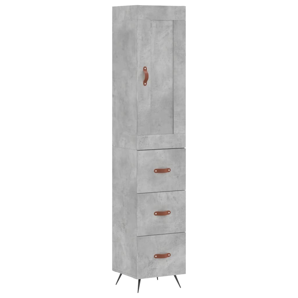 vidaXL Highboard Concrete Grey 34,5x34x180 cm Engineered Wood