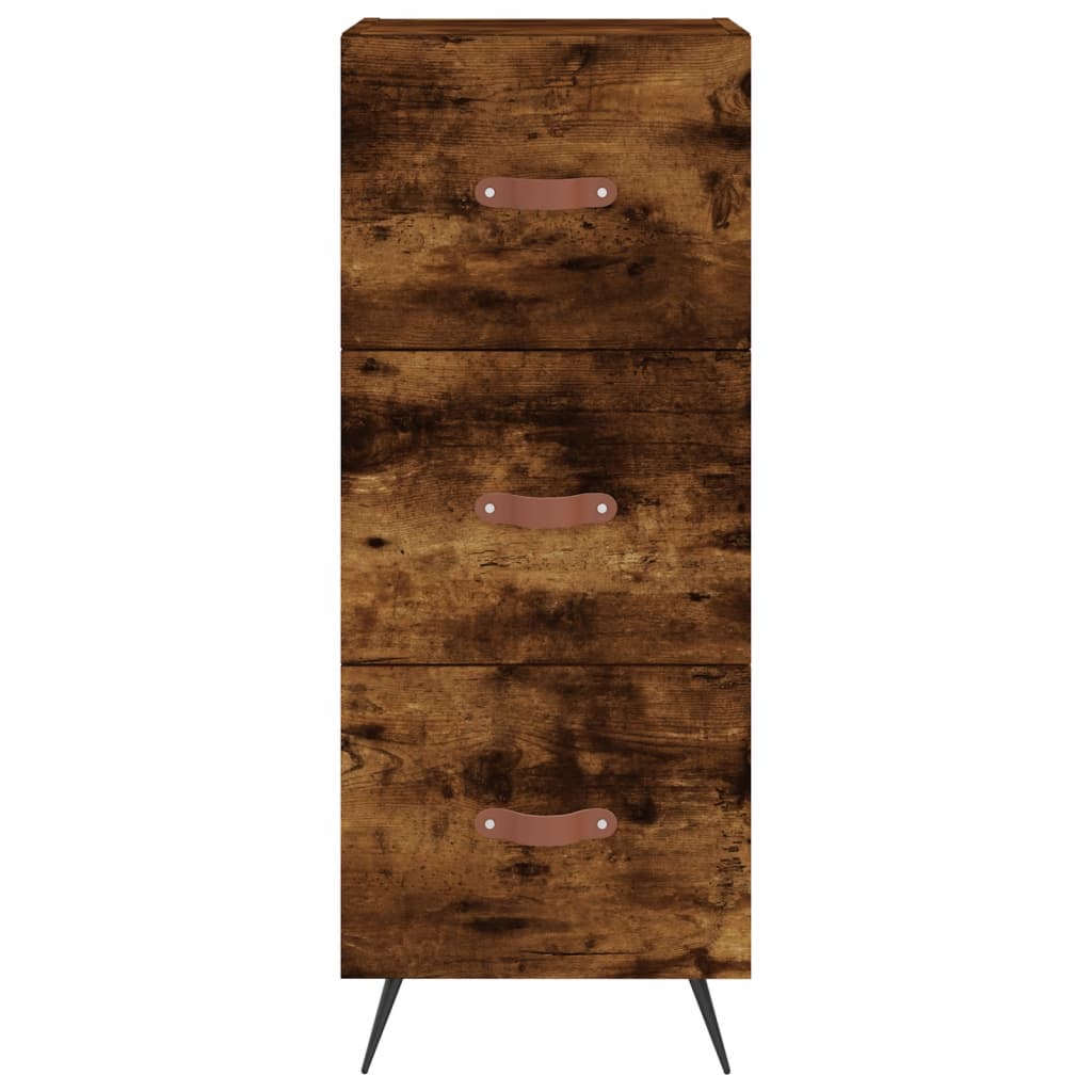 vidaXL Highboard Smoked Oak 34.5x34x180 cm Engineered Wood