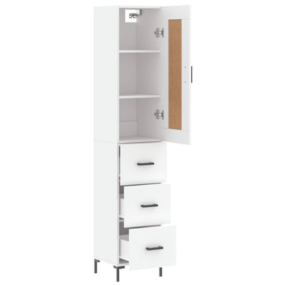 vidaXL Highboard White 34,5x34x180 cm Engineered Wood