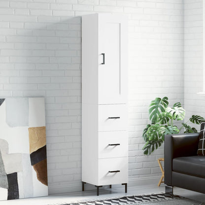 vidaXL Highboard White 34,5x34x180 cm Engineered Wood