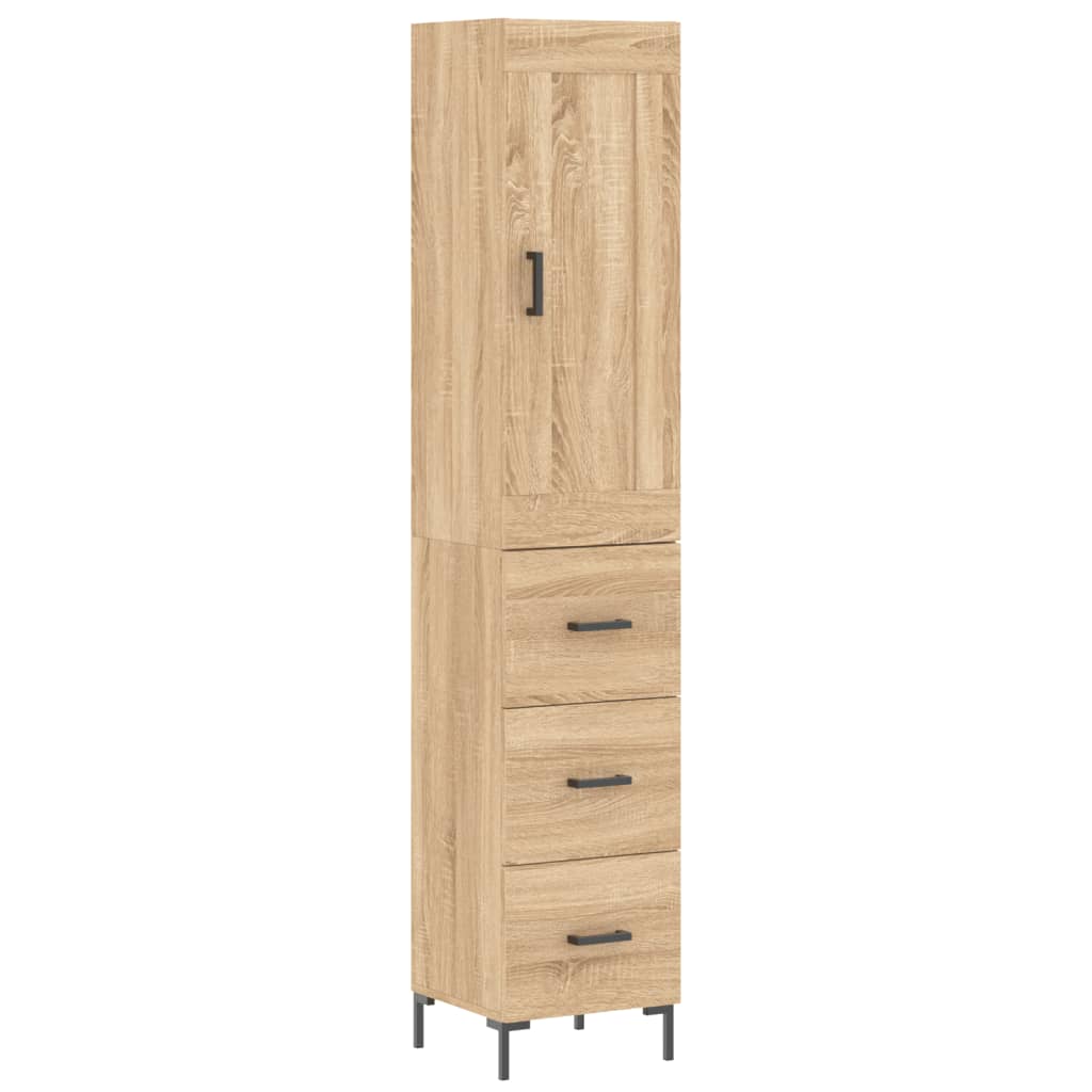 vidaXL Highboard Sonoma Oak 34,5x34x180 cm Engineered Wood