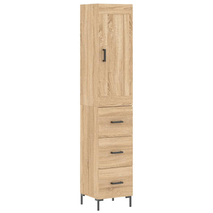 vidaXL Highboard Sonoma Oak 34,5x34x180 cm Engineered Wood