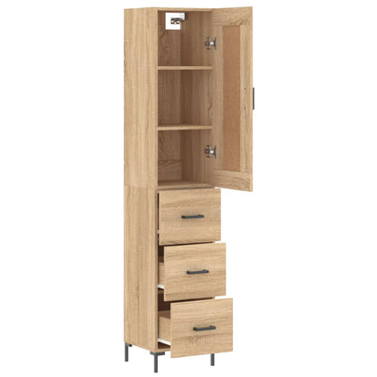 vidaXL Highboard Sonoma Oak 34,5x34x180 cm Engineered Wood
