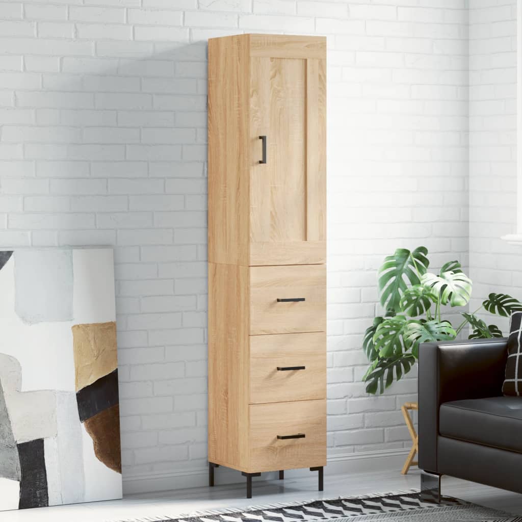 vidaXL Highboard Sonoma Oak 34,5x34x180 cm Engineered Wood