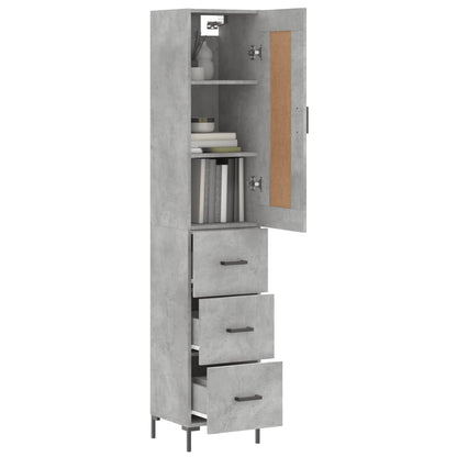 vidaXL Highboard Concrete Grey 34,5x34x180 cm Engineered Wood