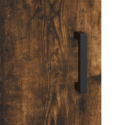 vidaXL Highboard Smoked Oak 34,5x34x180 cm Engineered Wood