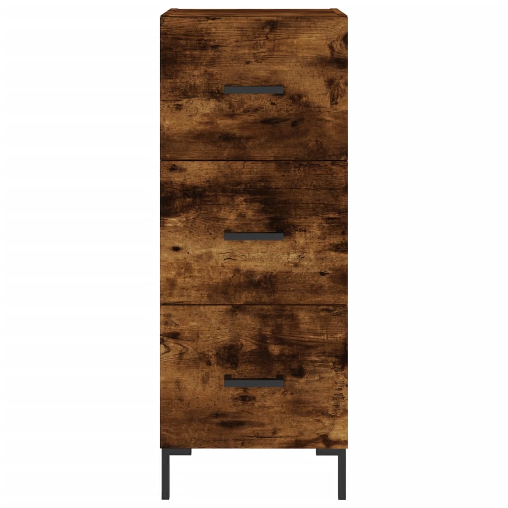 vidaXL Highboard Smoked Oak 34,5x34x180 cm Engineered Wood