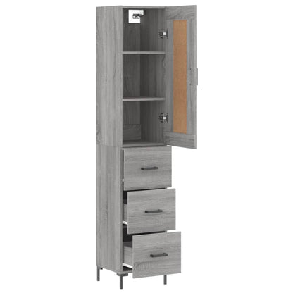 vidaXL Highboard Grey Sonoma 34,5x34x180 cm Engineered Wood