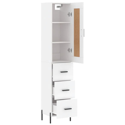 vidaXL Highboard White 34,5x34x180 cm Engineered Wood