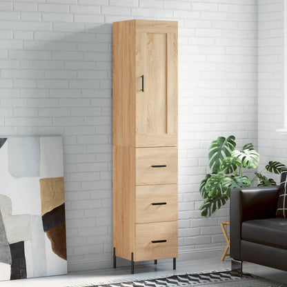 vidaXL Highboard Sonoma Oak 34,5x34x180 cm Engineered Wood