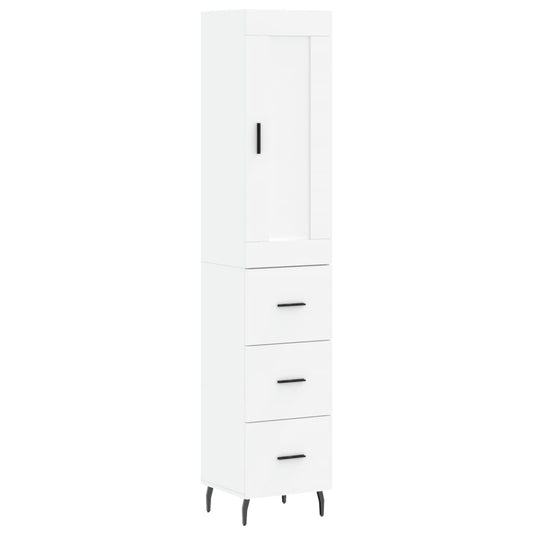 vidaXL Highboard White 34.5x34x180 cm Engineered Wood