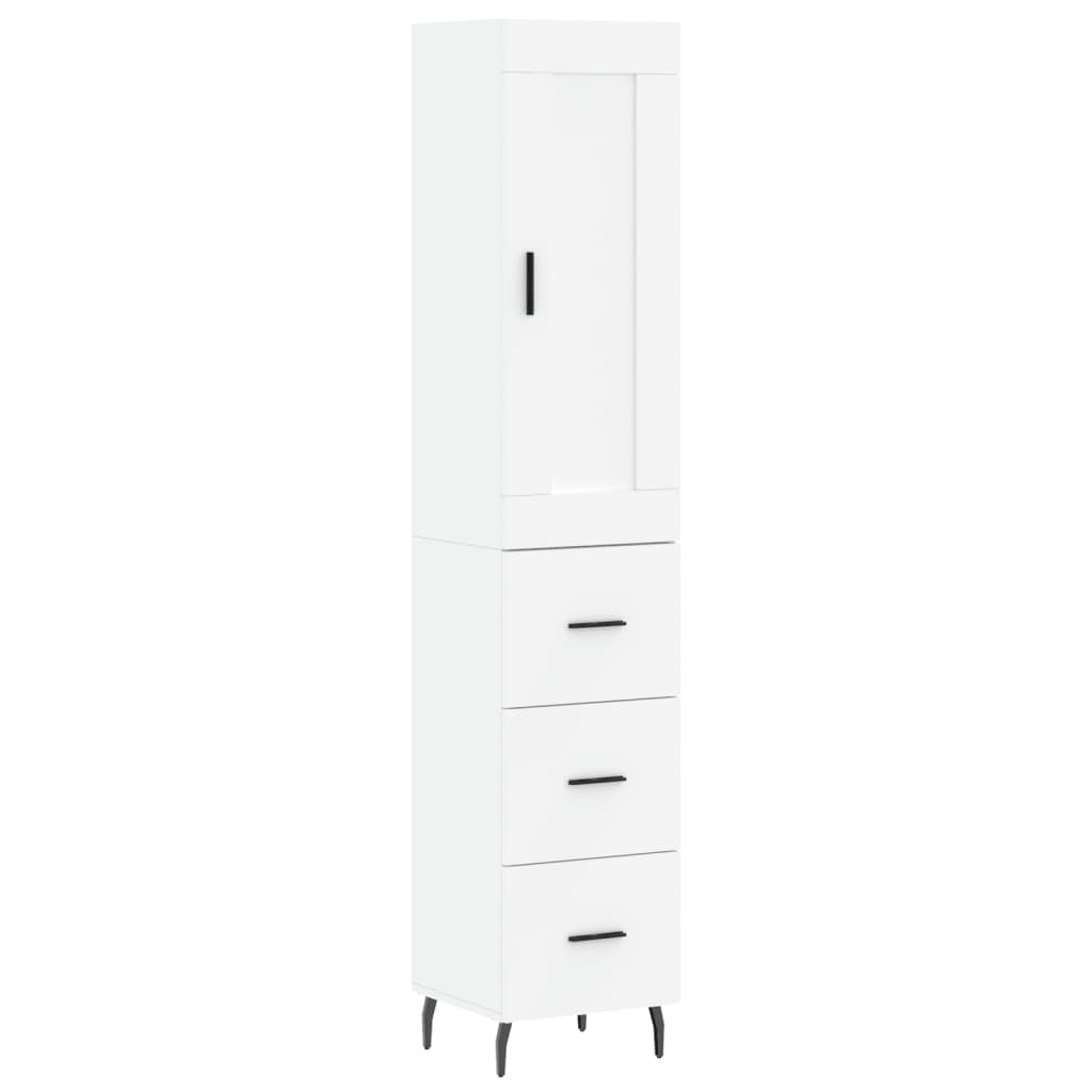 vidaXL Highboard White 34,5x34x180 cm Engineered Wood
