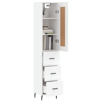 vidaXL Highboard White 34,5x34x180 cm Engineered Wood
